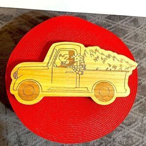 Disney Mickey Mouse Christmas wooden serving board NWT